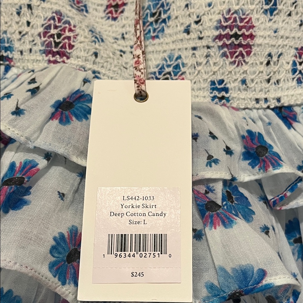 LoveShackFancy Floral Mini Skirt - Blue and Pink - Picture 3 of 3